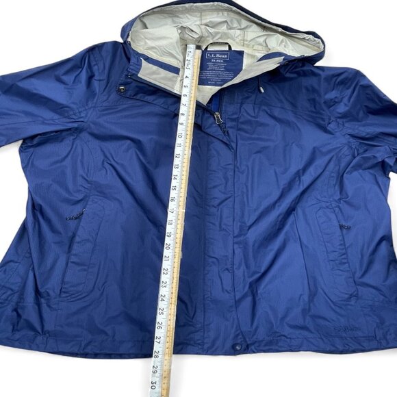 L.L. Bean Blue Waterproof Light Windbreaker Hooded Jacket Women's 3XL XXXL - Picture 9 of 15